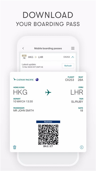 Cathay Pacific screenshot