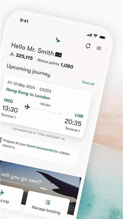 Cathay Pacific screenshot