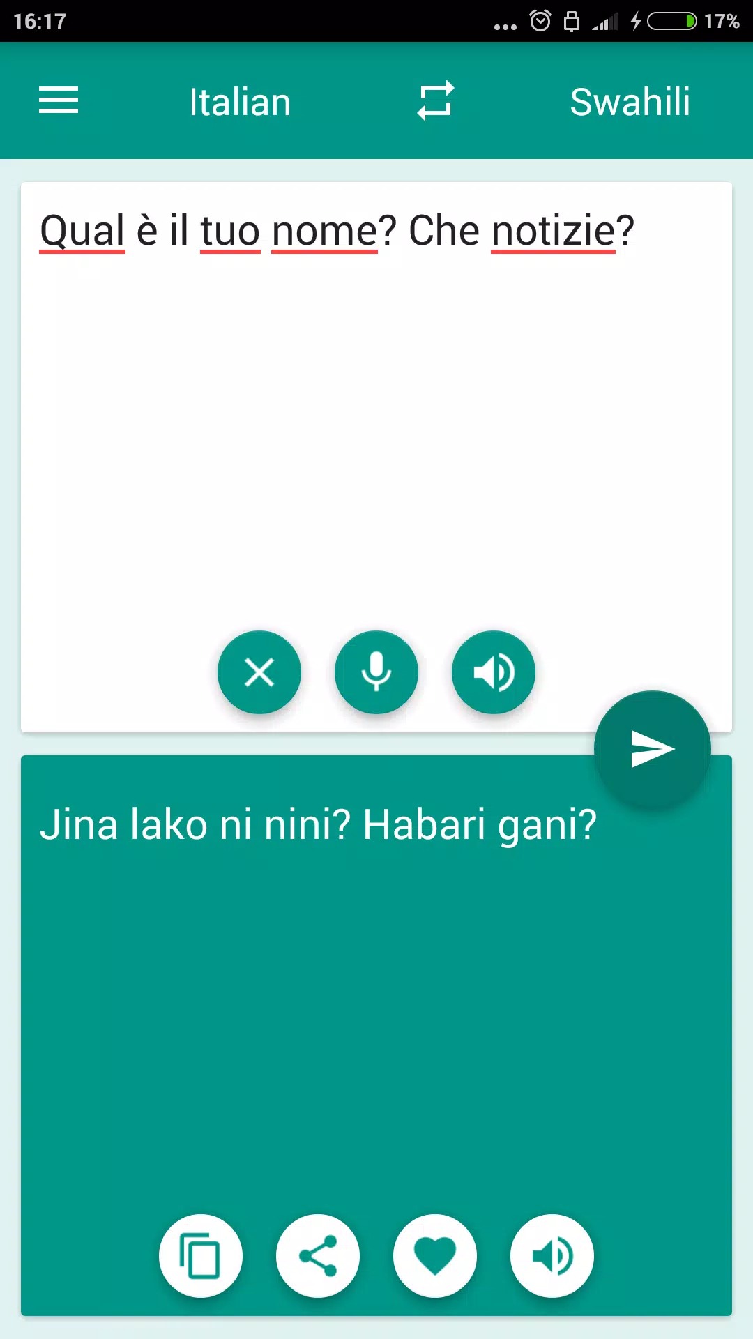 Italian-Swahili Translator screenshot