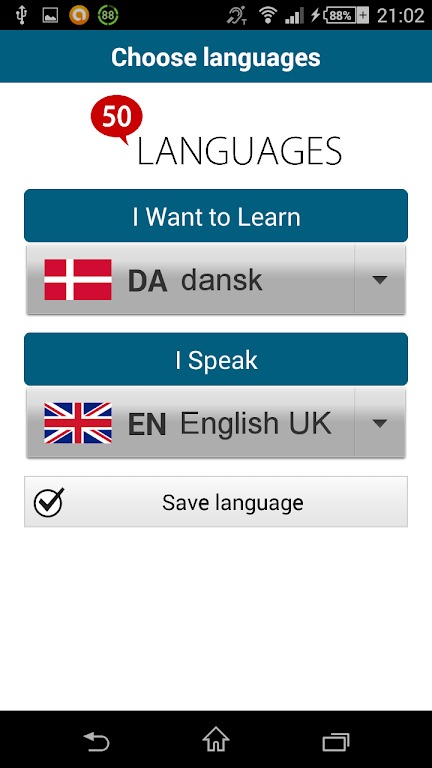 Danish – 50 languages screenshot