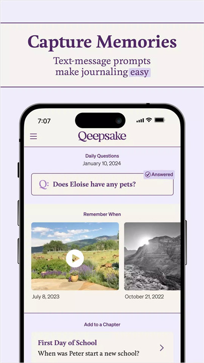 Qeepsake screenshot