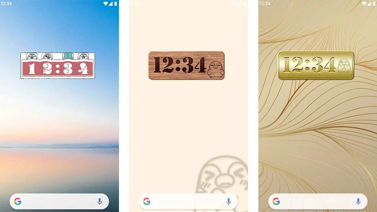 Digital Clock Widget Pesoguin screenshot