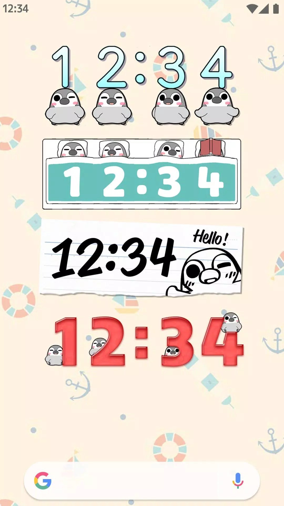 Digital Clock Widget Pesoguin screenshot