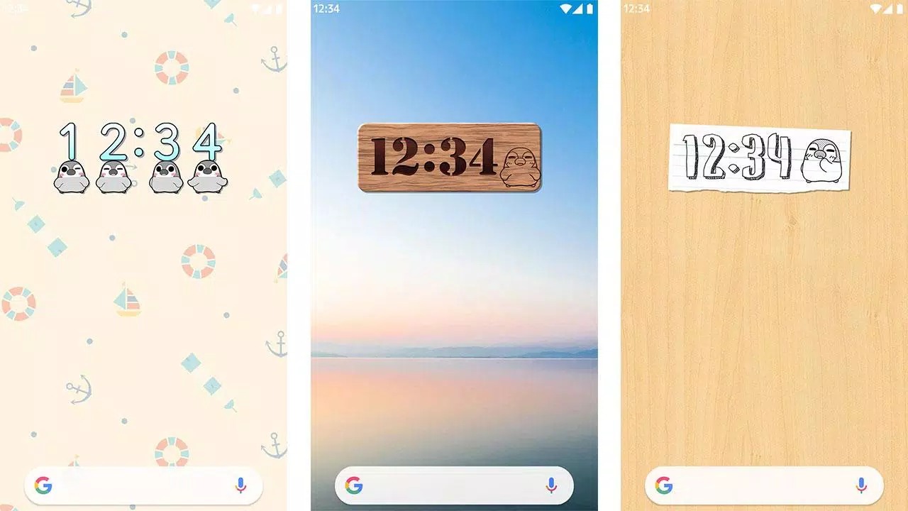 Digital Clock Widget Pesoguin screenshot