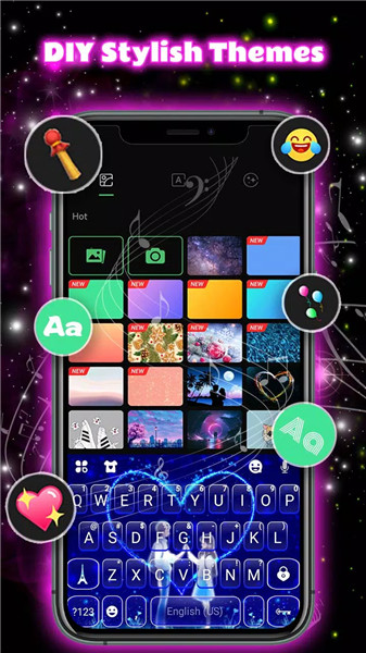 Neon Love Theme screenshot