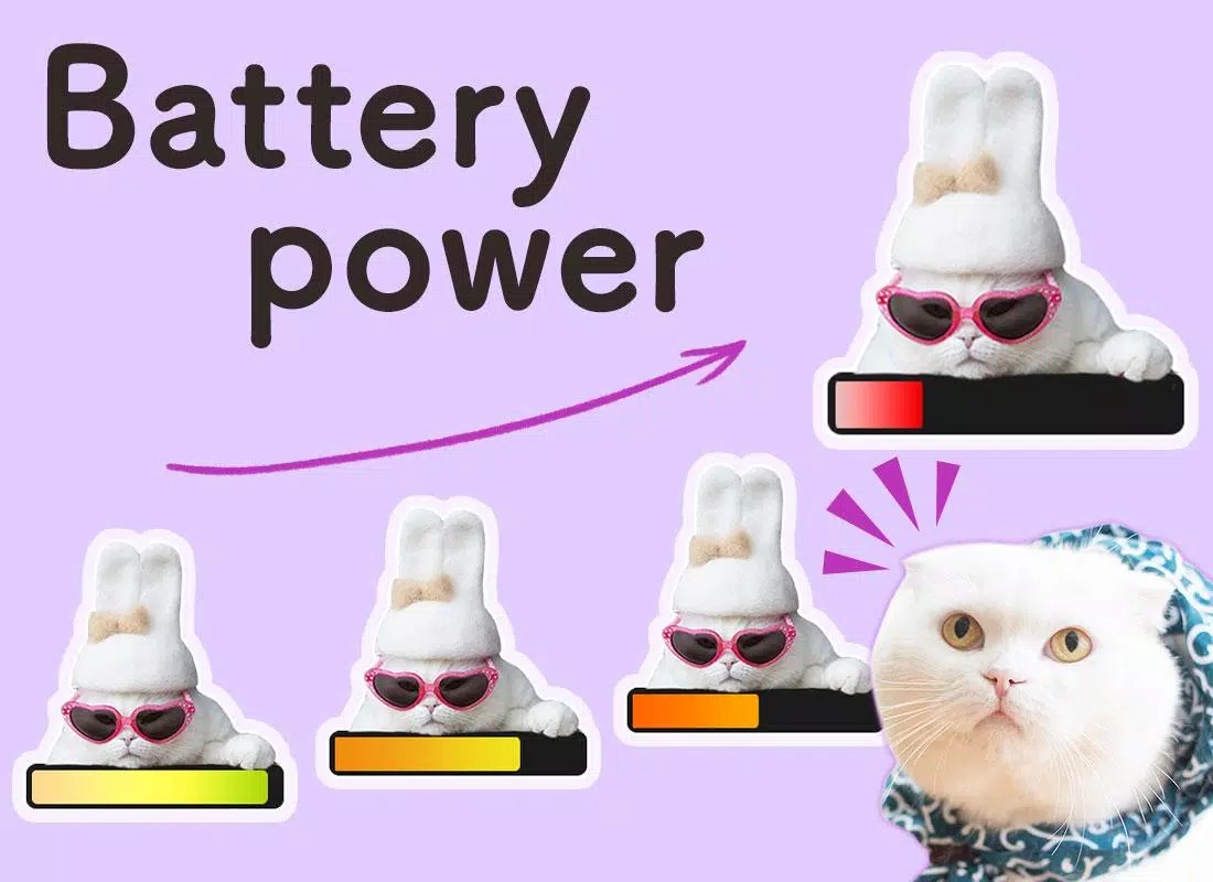 Battery widget Cats Hair Hats screenshot