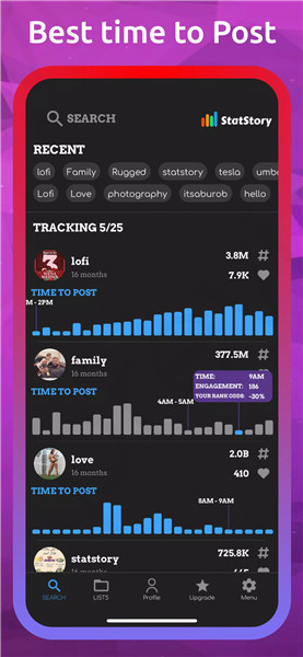 Statstory Live Hashtags & Tags screenshot