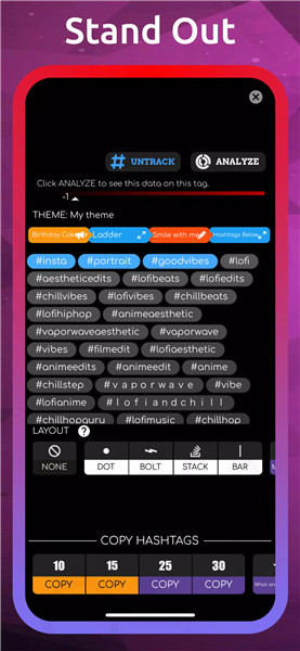 Statstory Live Hashtags & Tags screenshot