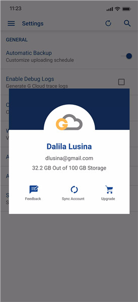 G Cloud Backup screenshot