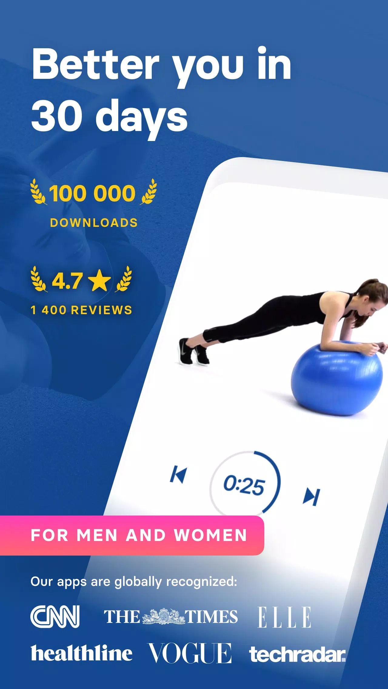 Stability Ball Workouts Fitify screenshot