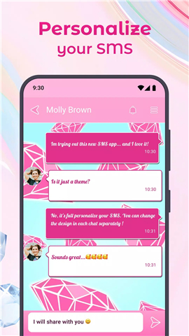 Diamond SMS Texting App screenshot