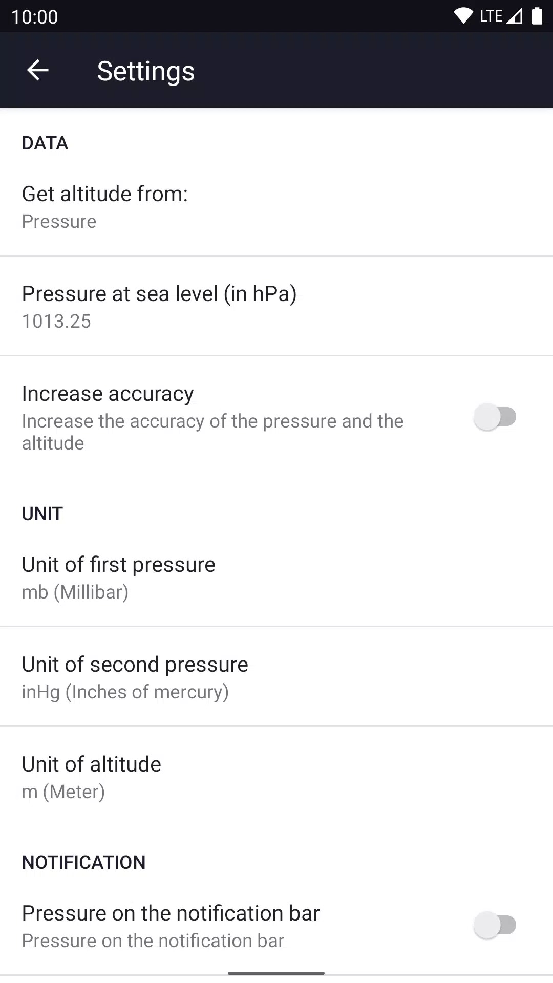 Barometer screenshot