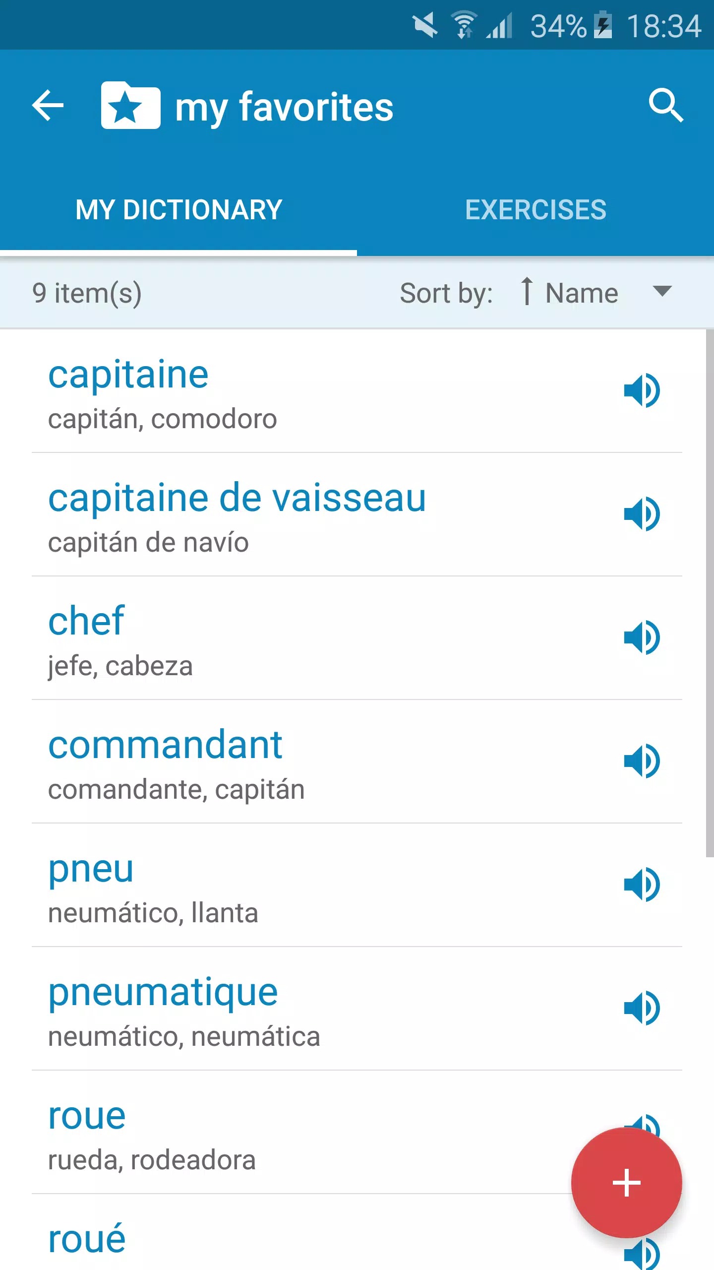 French-Spanish Dictionary screenshot