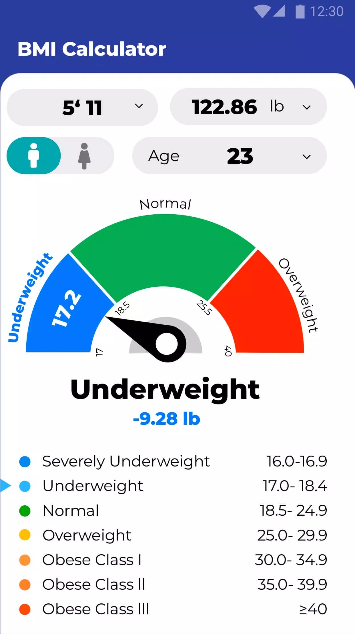 BMI Calculator - Ideal Weight screenshot