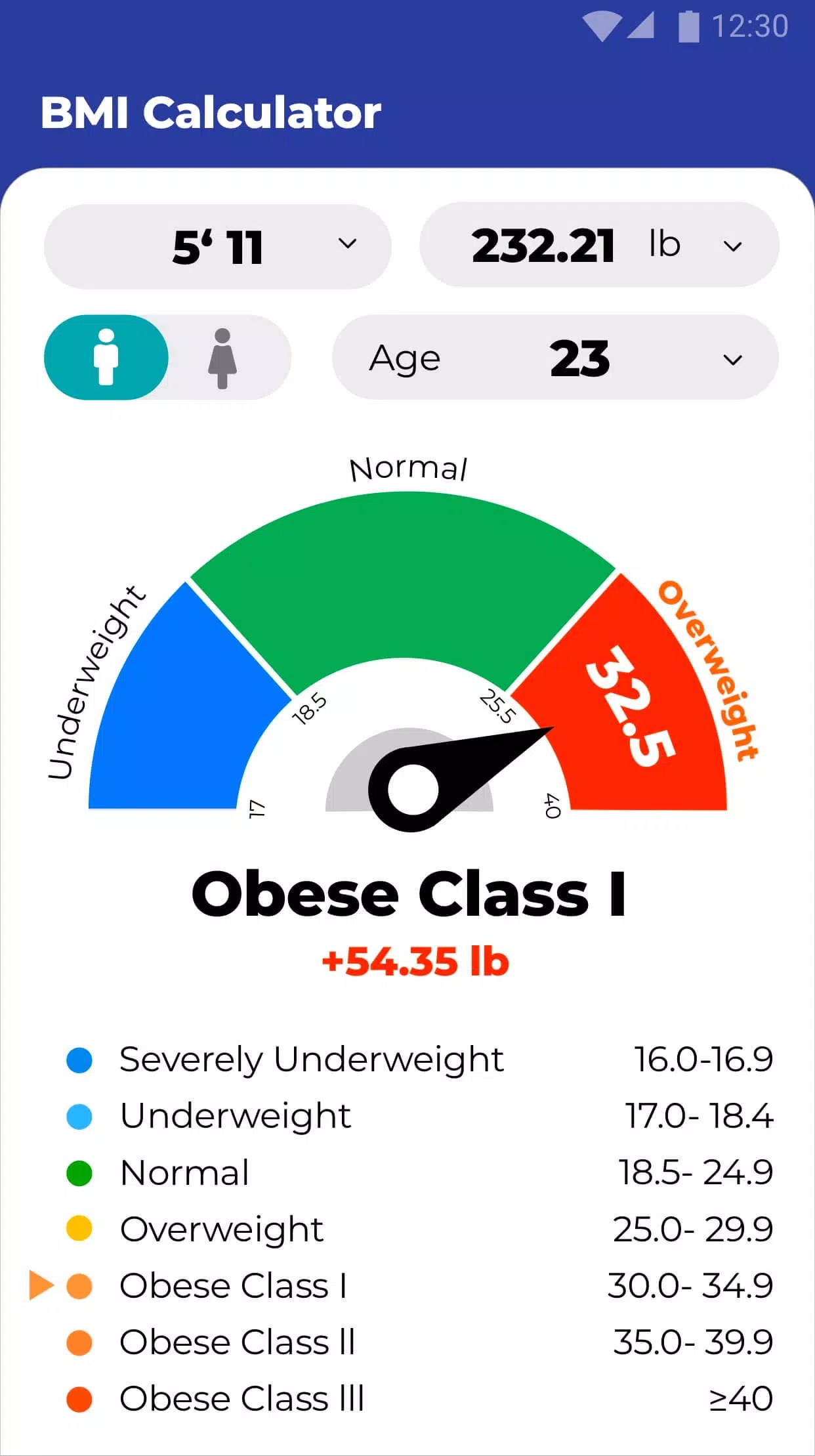 BMI Calculator - Ideal Weight screenshot