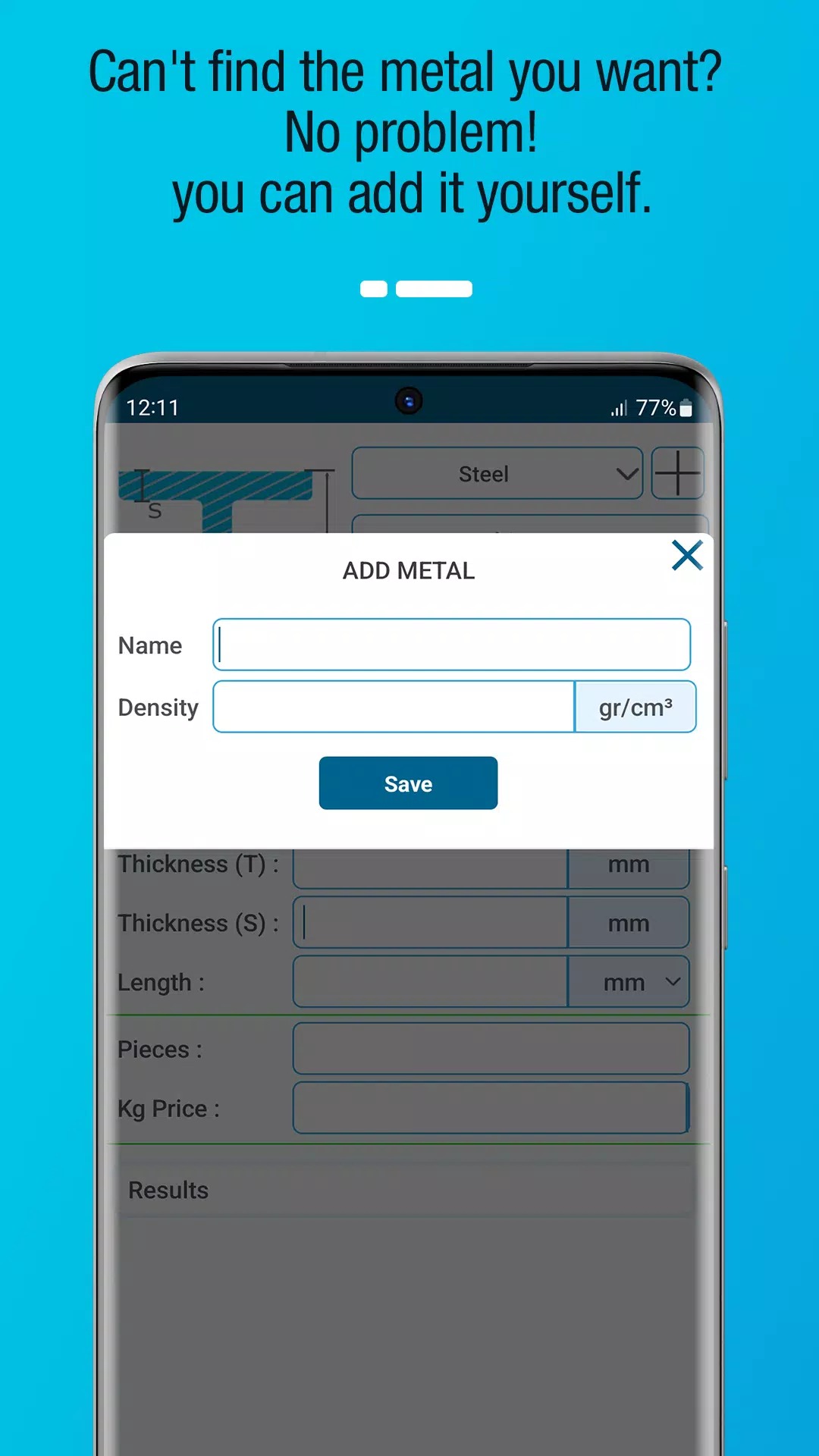 Metal Weight Calculator screenshot