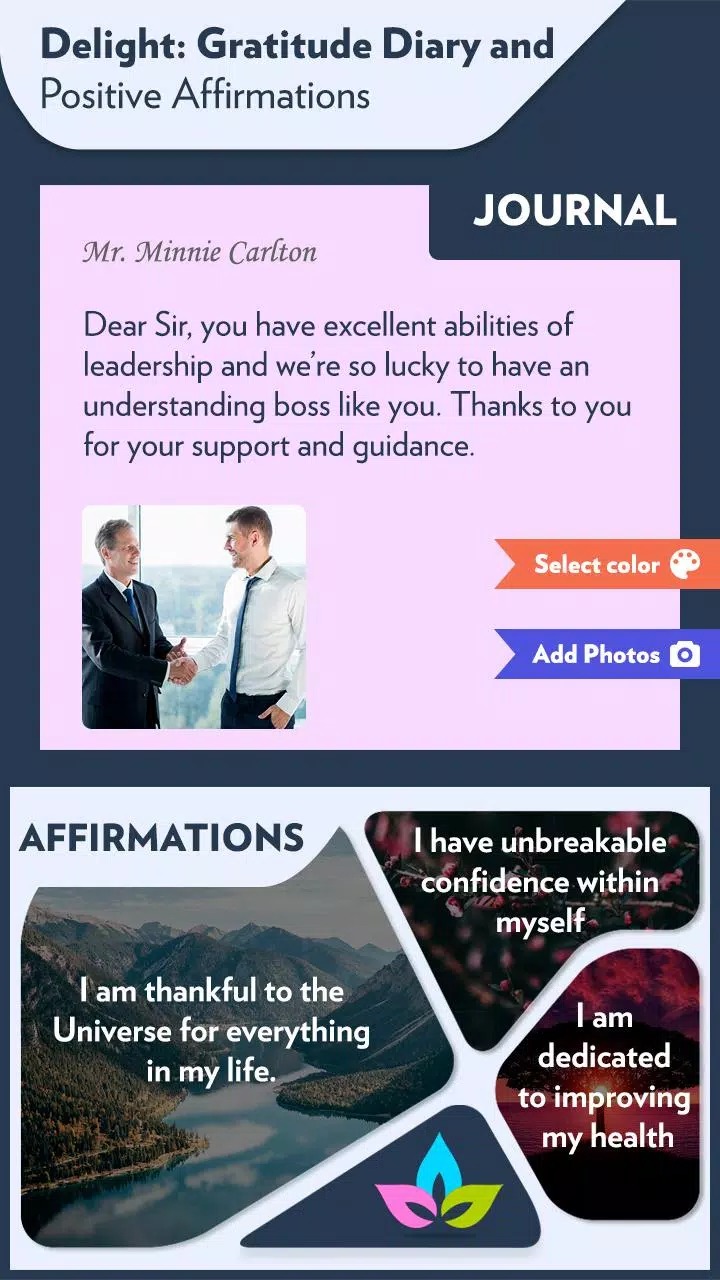 Delight: Gratitude Diary and Positive Affirmations screenshot