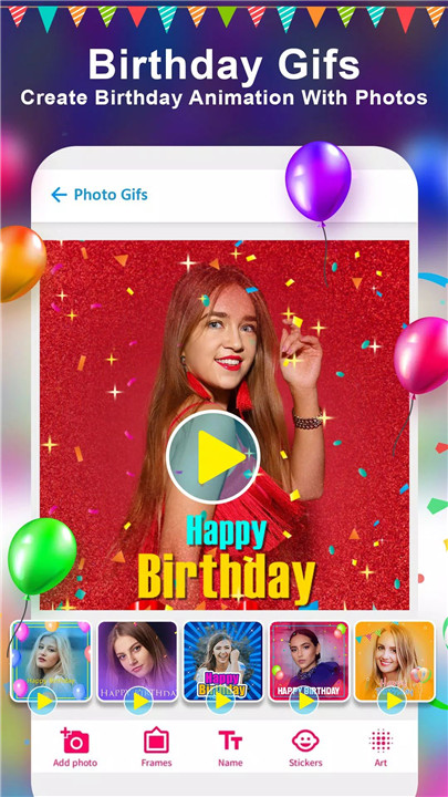 Birthday Photo Frame Maker App screenshot