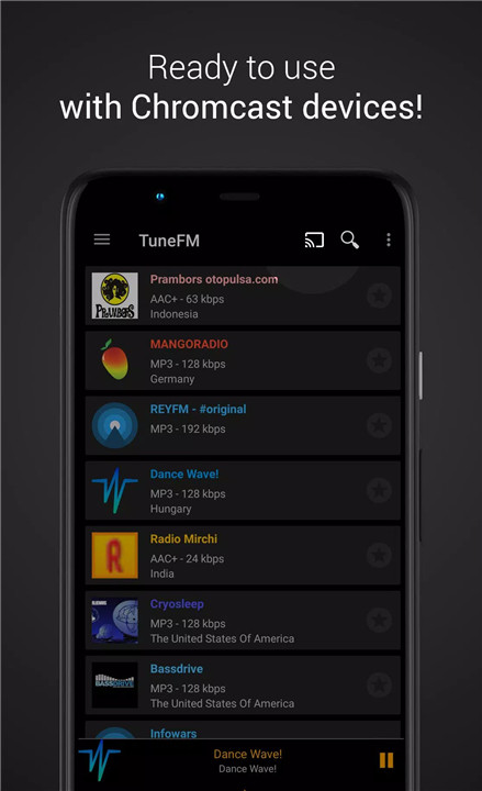 TuneFm - Internet Radio Player screenshot