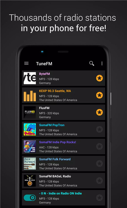 TuneFm - Internet Radio Player screenshot