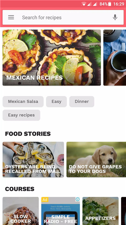 Mexican recipes cooking app screenshot