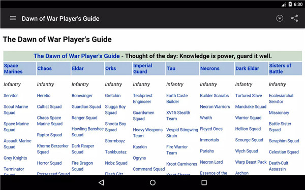 W40K Warhammer Guide screenshot