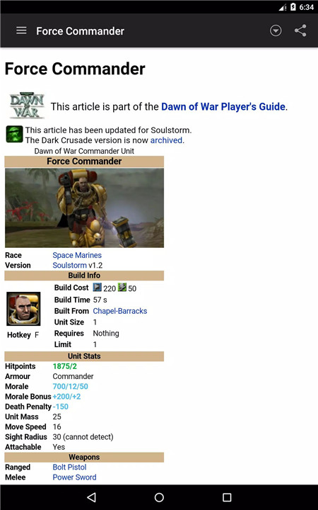 W40K Warhammer Guide screenshot