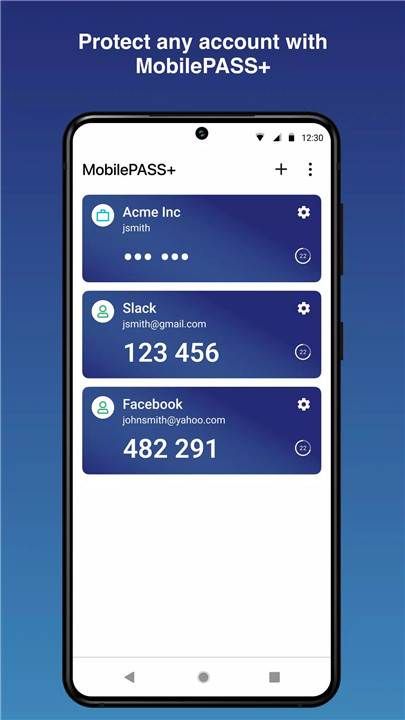 SafeNet MobilePASS+ screenshot