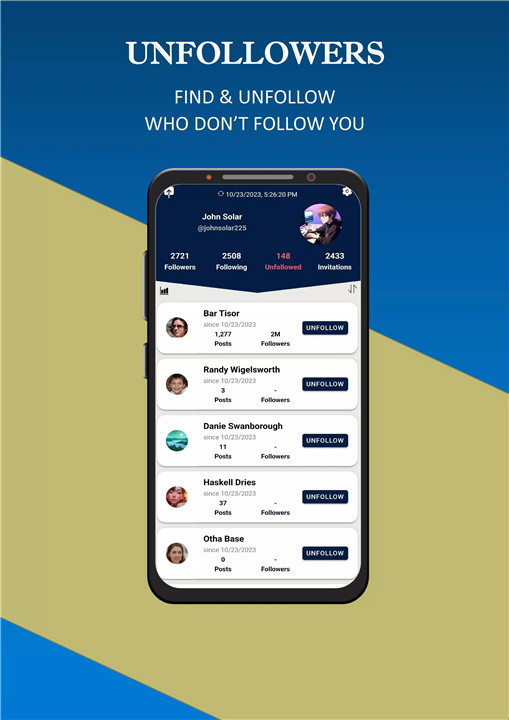 Unfollowers screenshot