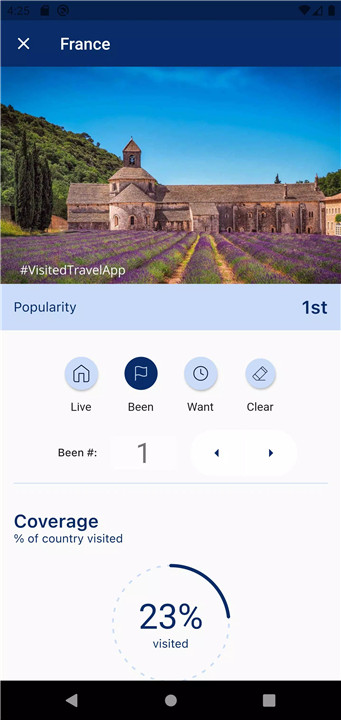 Visited: Map Your Travels screenshot