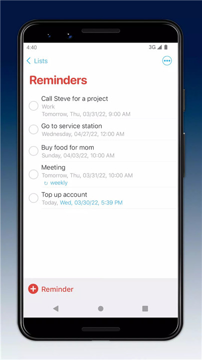 Reminders Lite screenshot