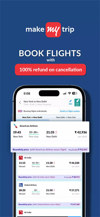 MakeMyTrip screenshot