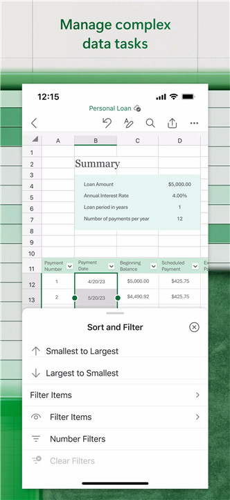 Microsoft Excel: Spreadsheets screenshot