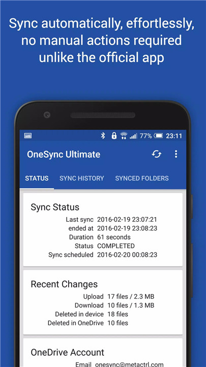 OneSync screenshot