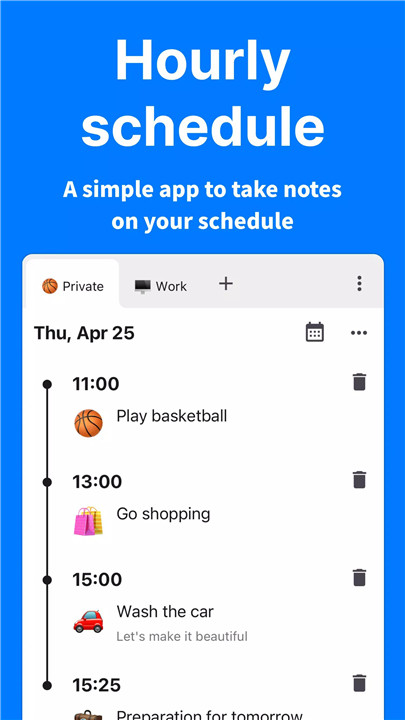 Timeline - Hourly Schedule screenshot