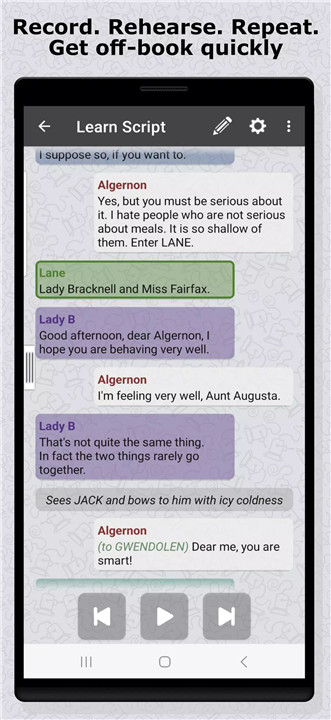 Script Rehearser screenshot