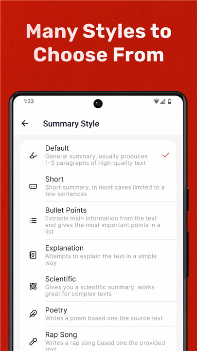 Summary: AI Text Summarizer screenshot