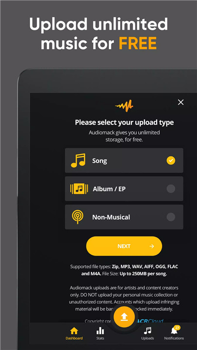 Audiomack Creator-Upload Music screenshot