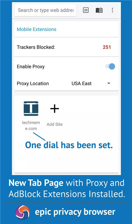 Epic Privacy Browser with VPN screenshot