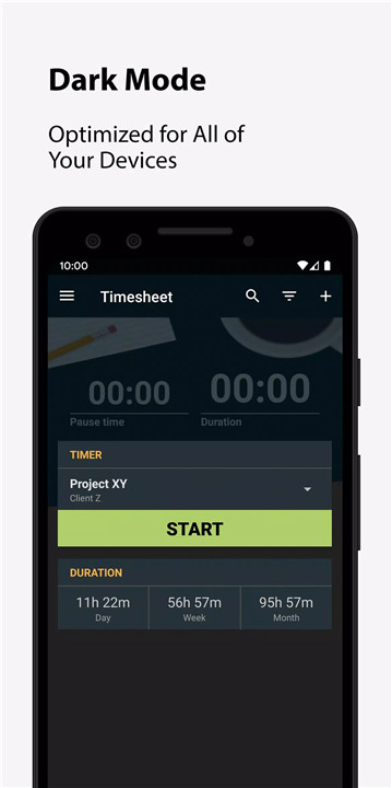 Timesheet screenshot