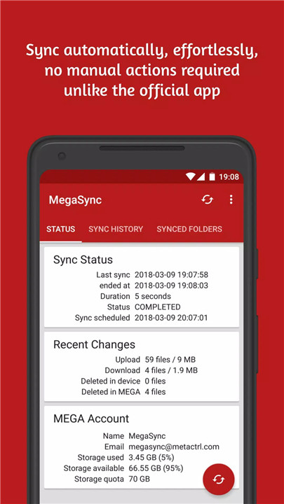 Autosync for MEGA - MegaSync screenshot