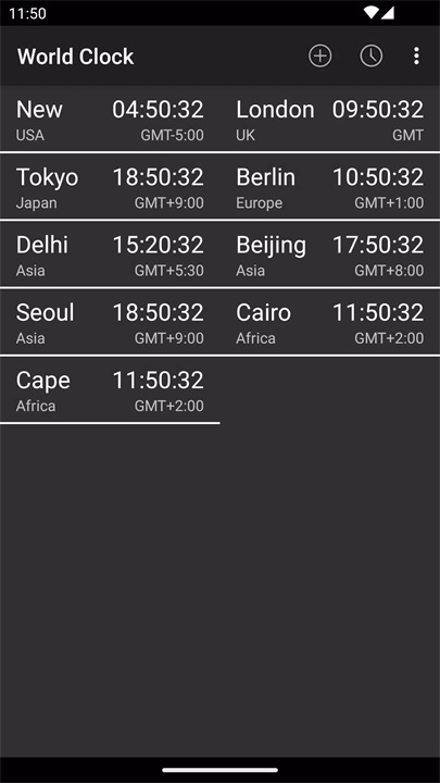 世界时钟& 小工具 screenshot