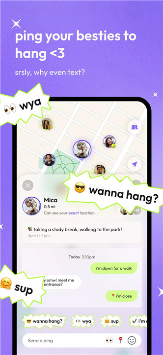 Ping: social map screenshot