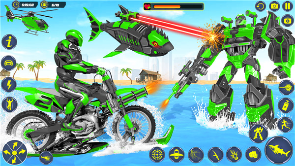 Shark Robot Car Transform Game screenshot