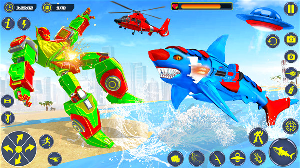 Shark Robot Car Transform Game screenshot