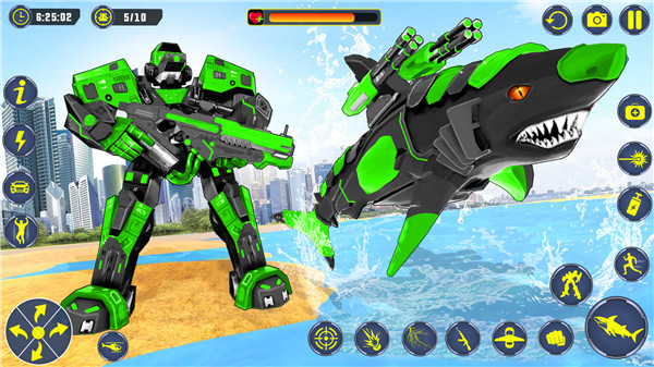 Shark Robot Car Transform Game screenshot