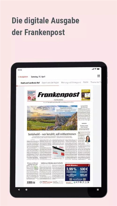 Frankenpost E-Paper screenshot