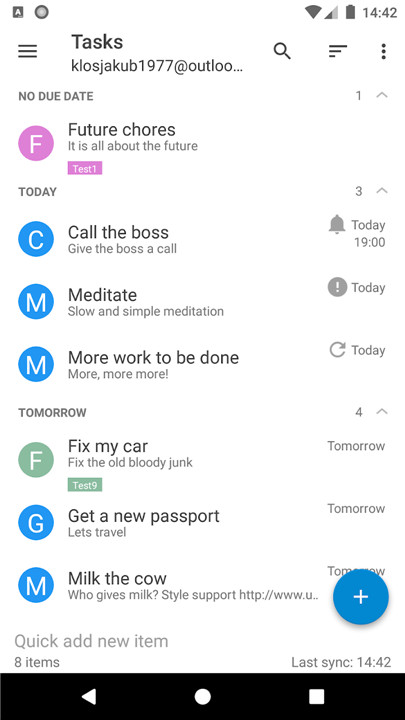 Tasks & Notes screenshot