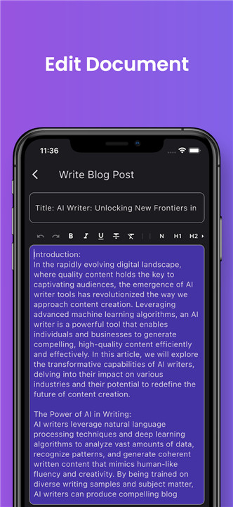 AI Writer screenshot