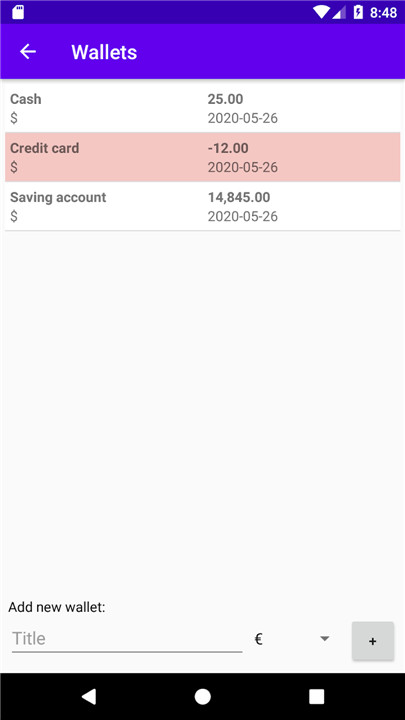 Money - budget app screenshot